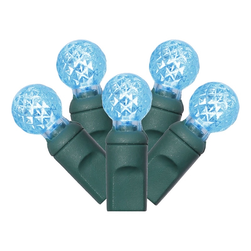 Vickerman 25' Color Box G12 Berry LED Christmas Light Set in Teal Blue