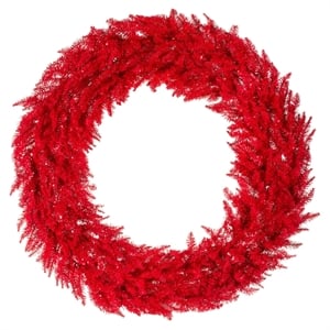 Vickerman 60&quot Plastic Fir Artificial Christmas Wreath in Red