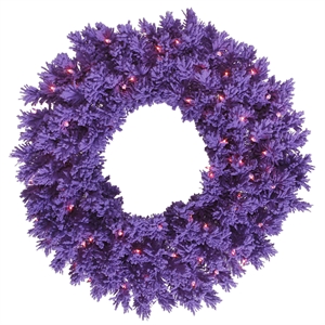 Vickerman 36&quot Fir Dura-lit LED Artificial Christmas Wreath in Flocked Purple
