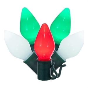 Vickerman 16' Color Box C7 LED Christmas Light Set in Red/White