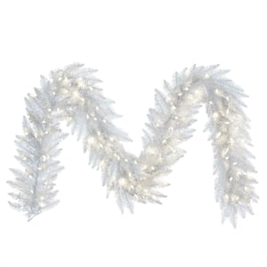 Vickerman 9'x14&quot Dura-lit LED Artificial Christmas Garland in White