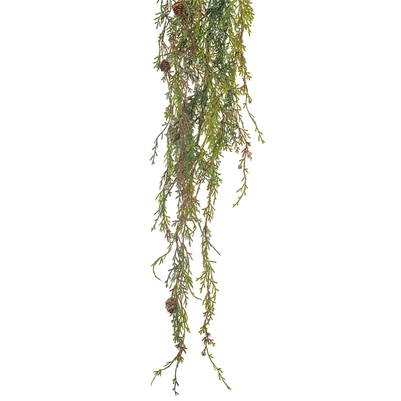 Vickerman 4' Weeping Cedar Artificial Christmas Garland in Green
