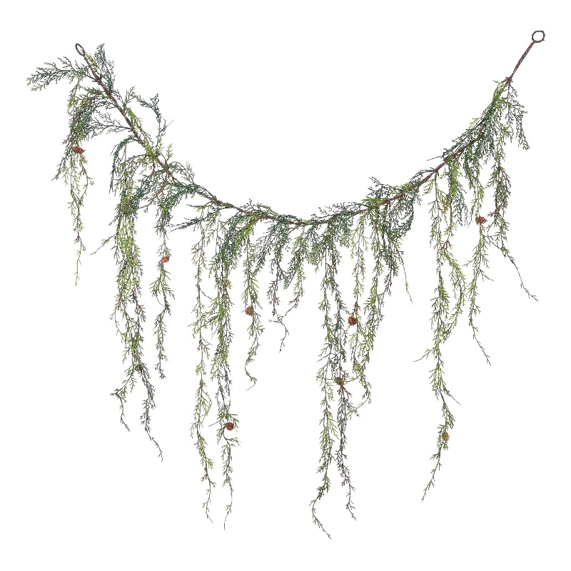Vickerman 4' Weeping Cedar Artificial Christmas Garland in Green