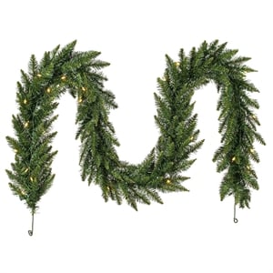 Vickerman 50'x12&quot Camdon Fir LED Lights Artificial Christmas Garland in Green