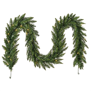 Vickerman 9'x12&quot Camdon Fir LED Lights Artificial Christmas Garland in Green