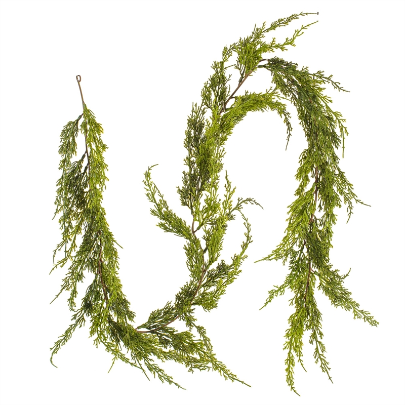 Vickerman 6' Fabric Artificial Monterey Cypress Garland in Green