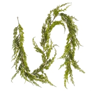 Vickerman 6' Fabric Artificial Monterey Cypress Garland in Green