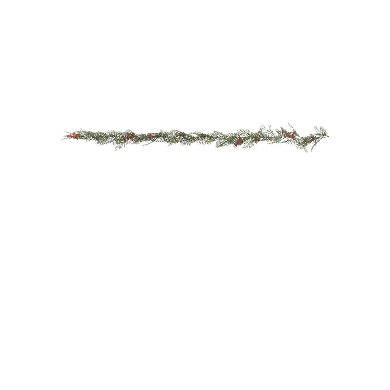 Vickerman 6' Fabric Artificial Brazil Berry and Leaf Garland in Green