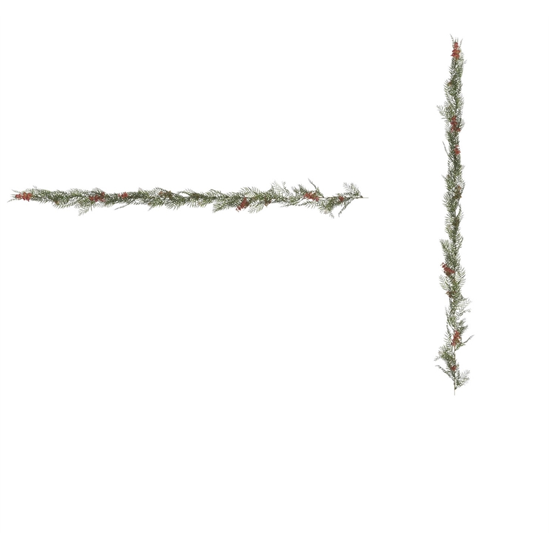 Vickerman 6' Fabric Artificial Brazil Berry and Leaf Garland in Green