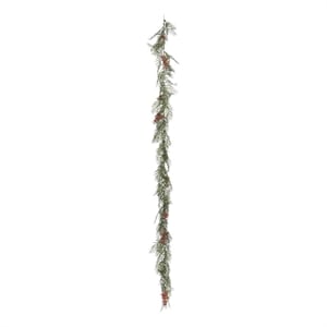 Vickerman 6' Fabric Artificial Brazil Berry and Leaf Garland in Green