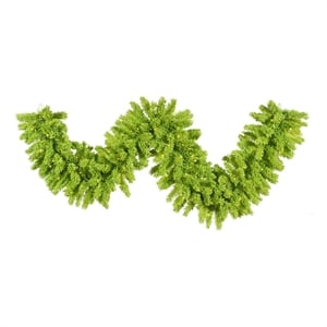 Vickerman 9'x14&quot Dura-lit LED Artificial Christmas Garland in Flocked Lime Green