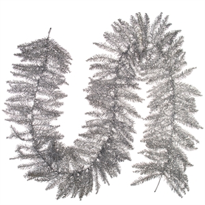 Vickerman 9' Plastic 250 Tips Artificial Christmas Garland in Silver