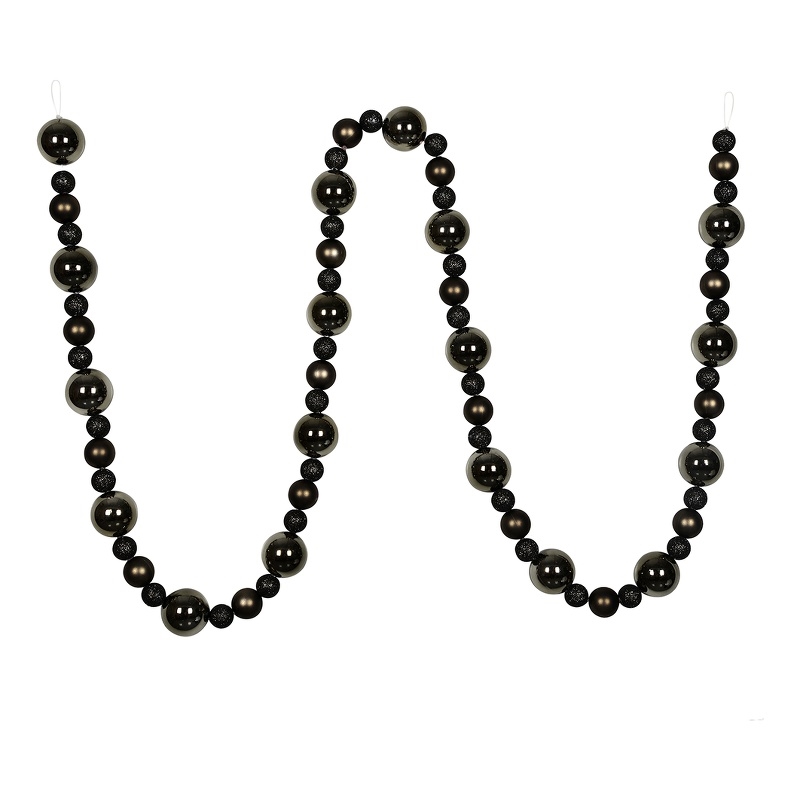 Vickerman 9' Plastic Assorted Christmas Ball Ornament Garland in Gunmetal Gray