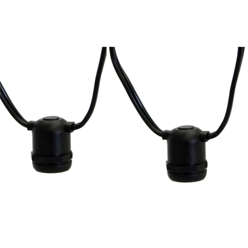 Vickerman Plastic 50 Medium Base E26 Socket Set with Wire in Black