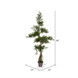 Vickerman 4' Fabric Artificial Cedar Tree with Planters Pot in Green