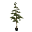 Vickerman 5' Fabric Artificial Cedar Tree with Planters Pot in Green