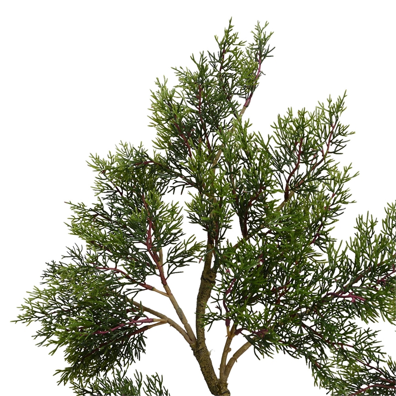 Vickerman 5' Fabric Artificial Cedar Tree with Planters Pot in Green
