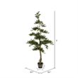 Vickerman 5' Fabric Artificial Cedar Tree with Planters Pot in Green
