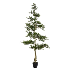 Vickerman 6' Artificial Green Potted Cedar Tree.
