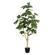 Vickerman 4' Contemporary Fabric Artificial Potted Fig Tree in Green