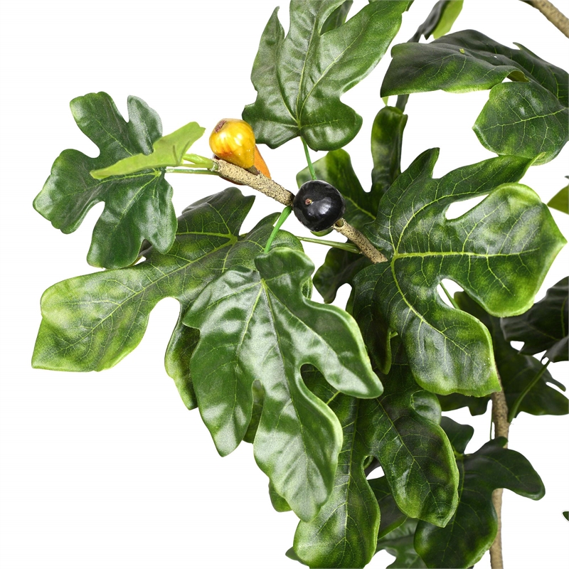 Vickerman 4' Contemporary Fabric Artificial Potted Fig Tree in Green