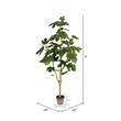Vickerman 4' Contemporary Fabric Artificial Potted Fig Tree in Green