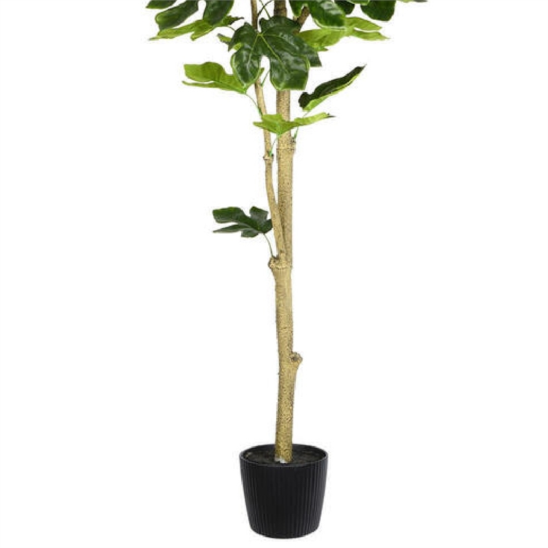 Vickerman 6' Contemporary Fabric Artificial Potted Fig Tree in Green