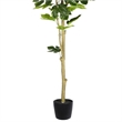Vickerman 6' Contemporary Fabric Artificial Potted Fig Tree in Green