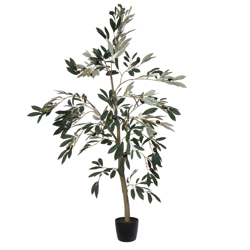 Vickerman 4' Artificial Green Olive Tree in Pot.