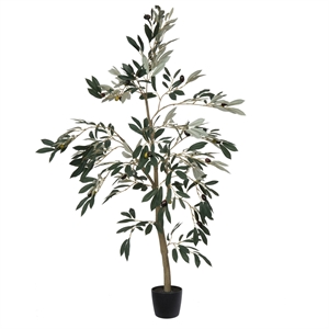 Vickerman 4' Artificial Green Olive Tree in Pot.
