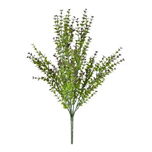 Vickerman 20&quot Plastic Artificial Eucalyptus Bush in Green/Purple