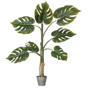Vickerman 38&quot Artificial Potted Grand Split Philodendron Tree