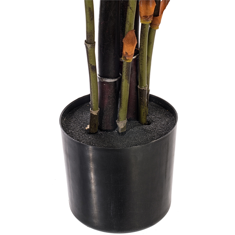 Vickerman 5' Artificial Potted Black Japanese Bamboo Tree.