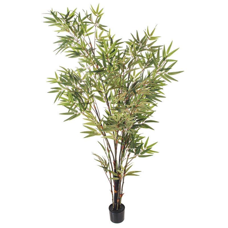 Vickerman 5' Artificial Potted Black Japanese Bamboo Tree.