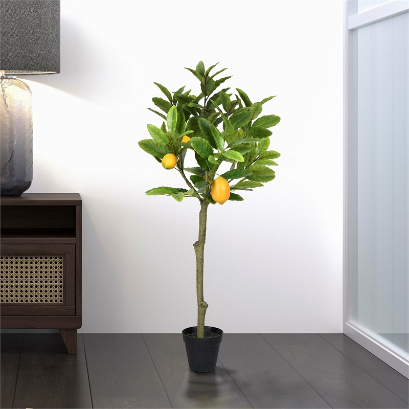 Vickerman 3' Artificial Green and Yellow Lemon Tree in Pot.