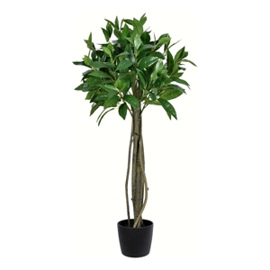 Vickerman 3' Contemporary Fabric Artificial Potted Bay Leaf Tree in Green