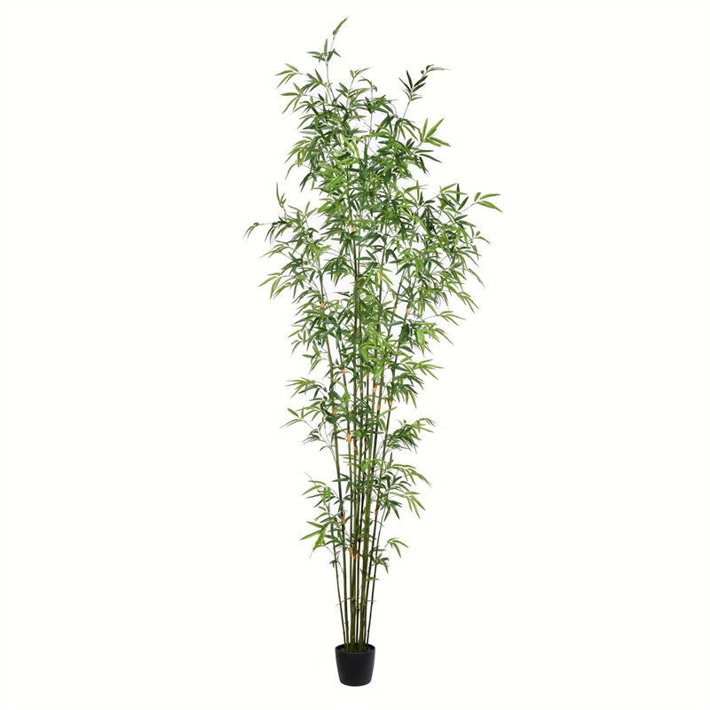 Vickerman 8' Contemporary Fabric Artificial Potted Mini Bamboo Tree in Green