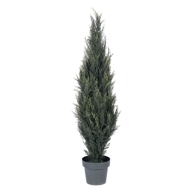 Vickerman 4' Plastic Artificial UV Resistant Pond Cypress Tree with Pot in Green