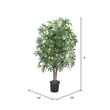 Vickerman 4' Artificial Japanese Maple Bush with Black Plastic Pot in Green