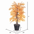 Vickerman 4' Artificial Aspen Bush with Rattan Basket in Orange