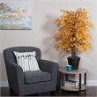 Vickerman 4' Artificial Aspen Bush with Rattan Basket in Orange