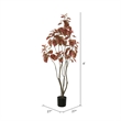 Vickerman 4' Contemporary Fabric Artificial Potted Rogot Rurple Tree in Red
