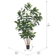 Vickerman 7' Potted Artificial Green Rubber Tree.