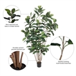 Vickerman 7' Potted Artificial Green Rubber Tree.