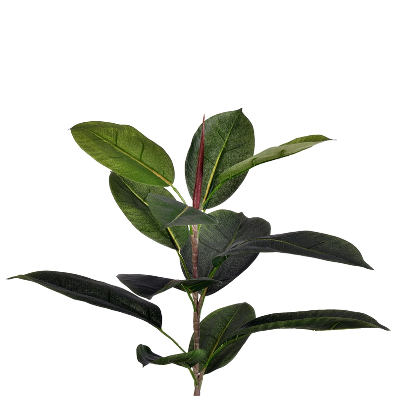 Vickerman 7' Potted Artificial Green Rubber Tree.