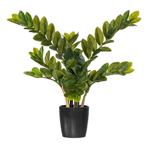 Vickerman 28&quot Potted Green Zamifolia Artificial Bush.