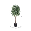 Vickerman 6' Artificial Smilax Deluxe Tree with Rattan Basket in Green