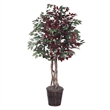 Vickerman 6' Artificial Capensia Executive Tree with Basket in Green/Red