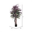 Vickerman 6' Artificial Capensia Executive Tree with Black Pot in Green/Red