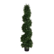 Vickerman 4' Plastic Artificial Potted Cedar Spiral Tree in Green